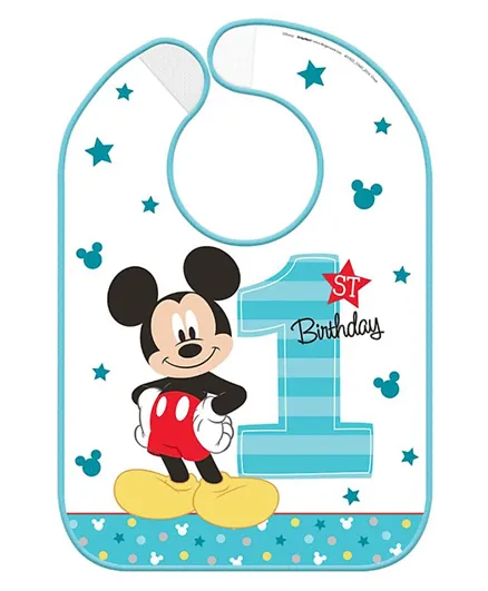 Party Centre Mickey's Fun To Be One Vinyl Bib - Pack of 1
