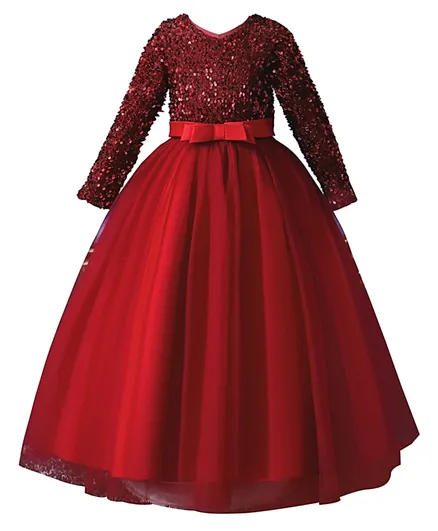 DDaniela Party Glitter A line Dress - Red
