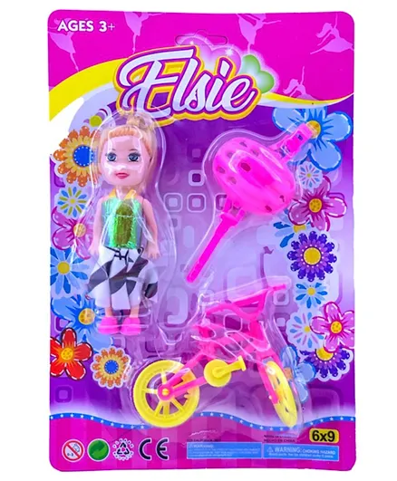 Artoy Elsie Doll With Accessories On Blister Card Pack of 1 - Assorted Colours