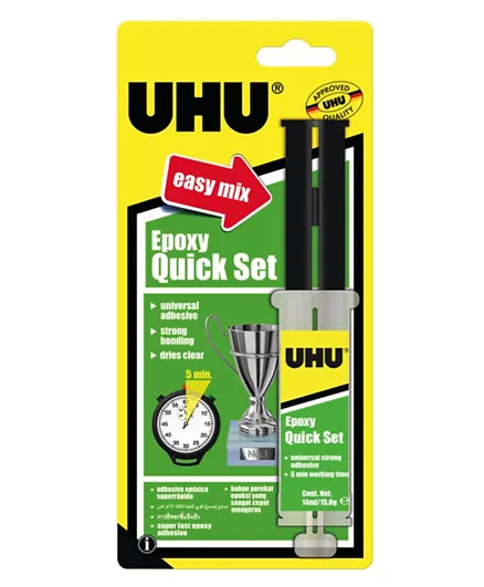 UHU Epoxy Quick Set Syringe Blister - 14ml