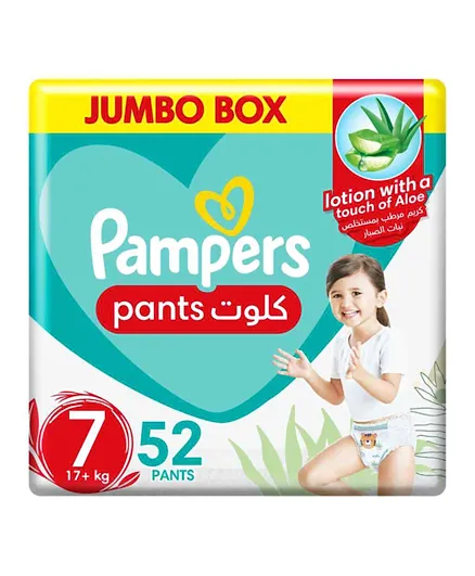 Pampers Baby-Dry Pants with Aloe Vera Lotion Jumbo Box Size 7 - 52 Pants
