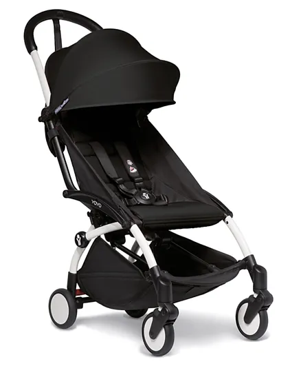 Babyzen YOYO- 2 Stroller - White Frame with Black Seat and Canopy