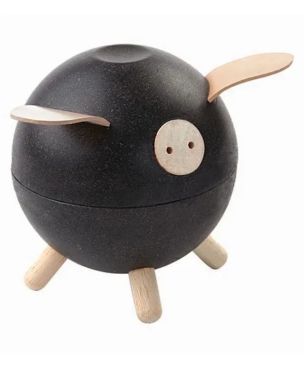 Plan Toys Wooden Piggy Bank Black Sustainable Play - Black