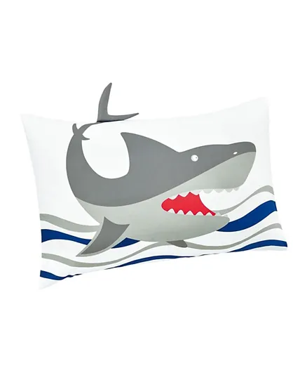 PAN Home Tiny Shark Pillowcase - White