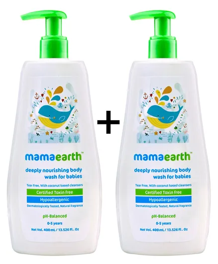 Mamaearth Deeply Nourishing B/Wash for babies, 400ml 1+1