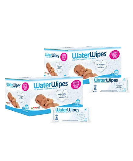 Water Wipes Baby Wipes Super Value Box - Pack of 2- 1080 Wipes
