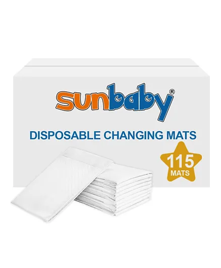 Sunbaby Disposable Changing Mats Pack of 115 - White
