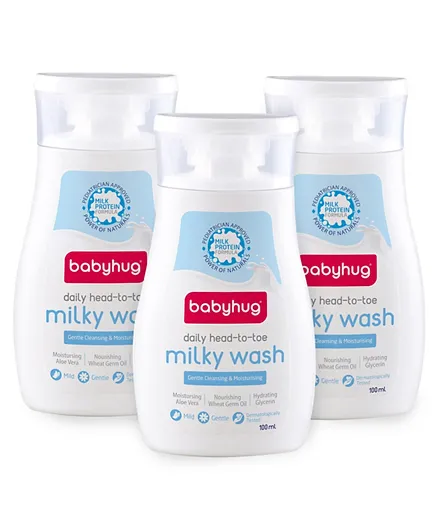 Babyhug Daily Head to Toe Milky Wash 100ml - Pack of 3