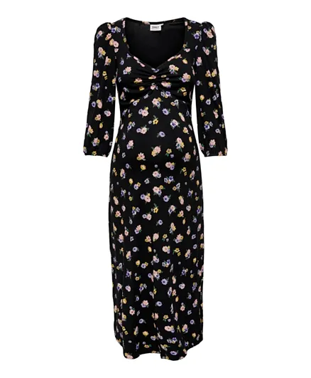 Only Maternity Floral Maternity Dress - Black