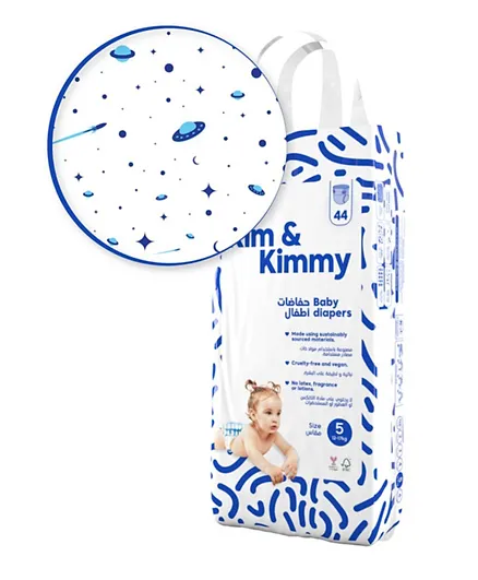 Kim & Kimmy Space Travel Baby Diapers Size 5 - 44 Pieces