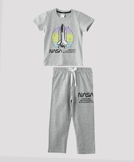 Genius Nasa T-Shirt With Pants Set - Grey