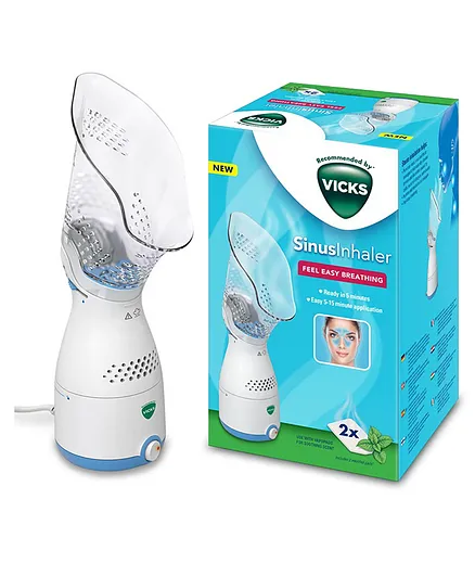 Vicks VH200 E1 Personal Sinus Steam Inhaler Face Steamer with Soft Face Mask - White