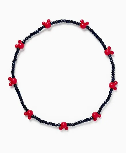 Zippy Minnie Bracelet With Beads - Dark Blue & Red