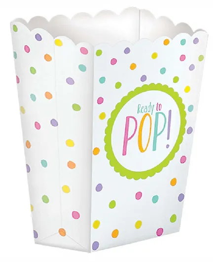 Party Centre Baby Shower Neutral Paper Popcorn Boxes - Pack of 20