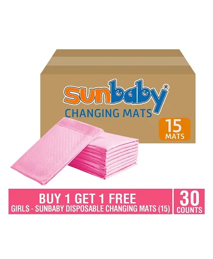 Sunbaby Disposable Changing Mats Pink - 30 Pieces