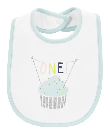 Carter's Baby First Birthday Cupcake Print Bib