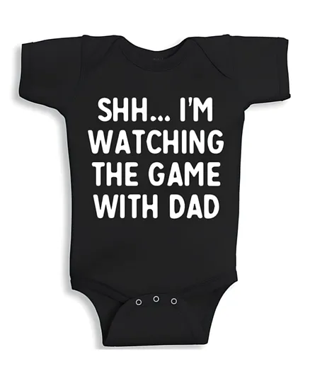 Twinkle Hands Watching the Game with Dad Onesie - Black