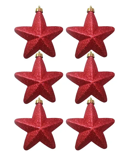 Christmas Magic Hanging Stars Red - Pack of 6