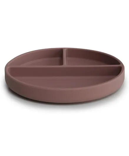 Mushie Silicone Divided Plate - Cloudy Mauve