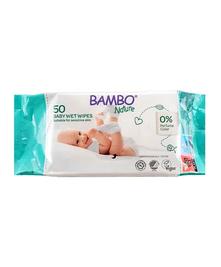 Bambo Nature Eco Friendly Baby Wipes - 50 Pieces