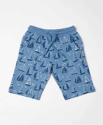 R&B Kids Boat Printed Shorts - Blue