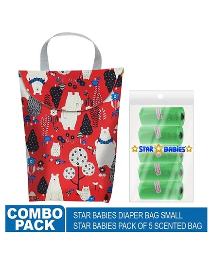 Star Babies Combo pack Scented bag Pack of 5 Diaper bag - Red