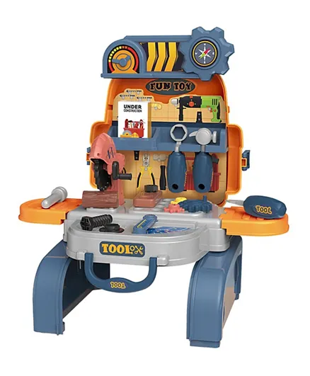 ليتل ستوري - Role Play Mechanic Tool Station Toy  Set Yellow - 23 Pieces