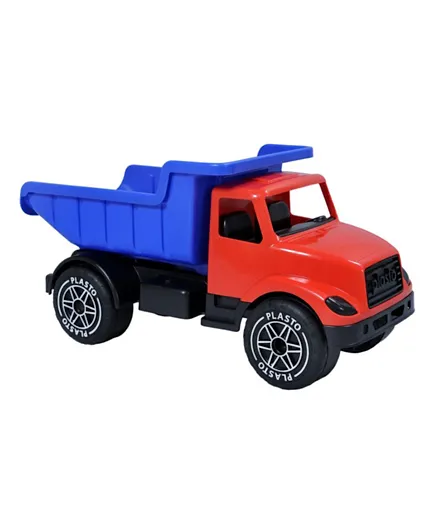 Plasto Dump Truck With Silent Wheels - Blue & Red