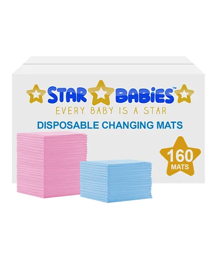 Star Babies Disposable Changing Mats - 160 Pieces