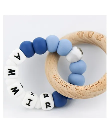 Desert Chomps Personalized Wooden Teether Lasso - Midnight Blue