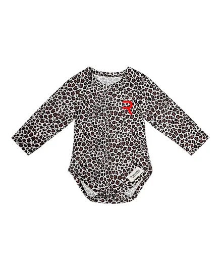 Reborn Society  Leopard Print Bodysuit - Grey