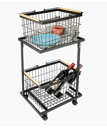 HomeBox 2-Tier Maisan Multipurpose Trolley with Detachable Baskets