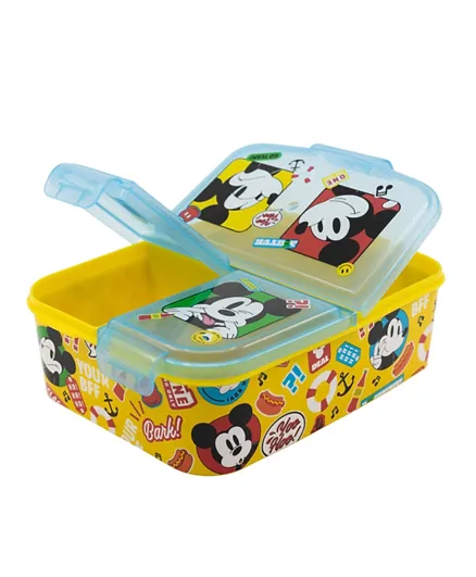 Disney Multi Compartment Sandwich Lunch Box Mickey Mouse Funtastic - Multicolour