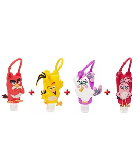 Angry Birds Hand Sanitizer with Silicone Holder Lavender Pack of 4 - Multicolour