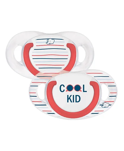 Bebeconfort Natural Physio Silicone Pacifiers Set of 2 - Red White