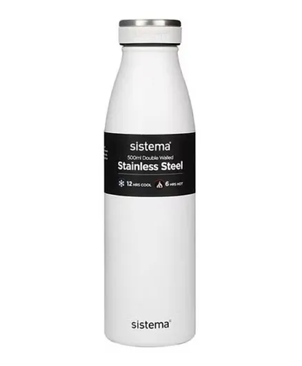 زجاجة سيستيما الفولاذ المقاوم للصدأ - أبيض 500 مل