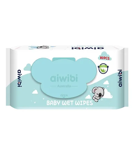 Aiwibi Skin Friendly Baby Wet Wipes with Natural Tea Tree Oil - 80 Pieces