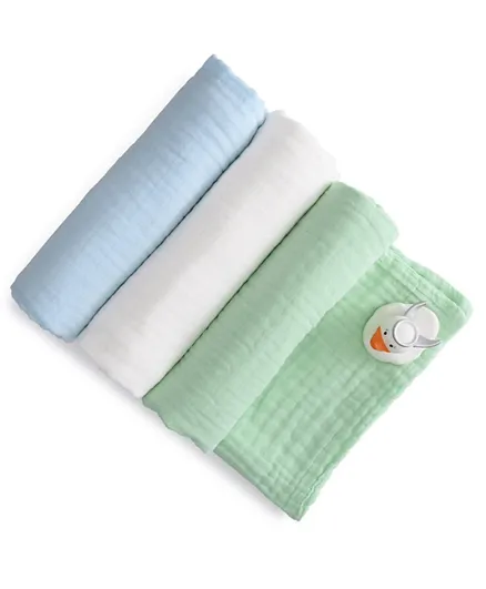 Anvi Baby 100% Organic 6 layered Muslin Bath Towel - Pack of 3