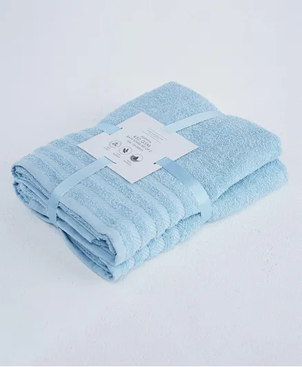 مجموعة منشفة الحمام الأساسية من بان، قطعتين - أزرق سماوي