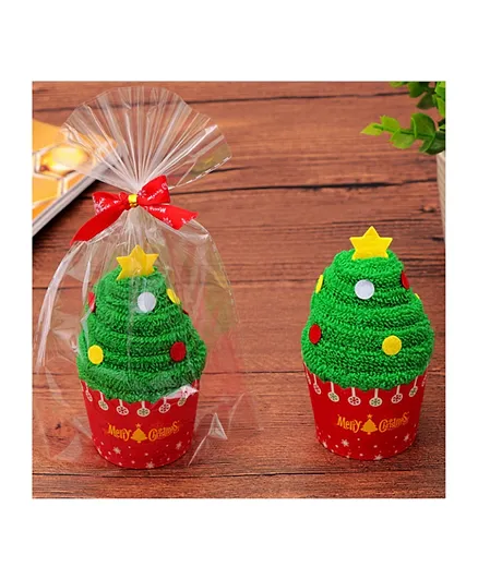 Brain Giggles Christmas Cupcake Hand Towel - Christmas Tree