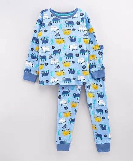 Minoti 2Pc Sloth Pyjama Set - Blue