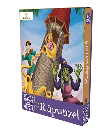 Rapunzel Story Book & Jigsaw Puzzle - English