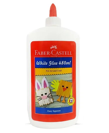 زجاجة غراء مع موزع أبيض من فابر كاستل - 480 مل