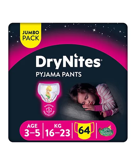 Huggies DryNites Pyjama Pant Jumbo Pack of 4 Size 5 - 64 Pieces