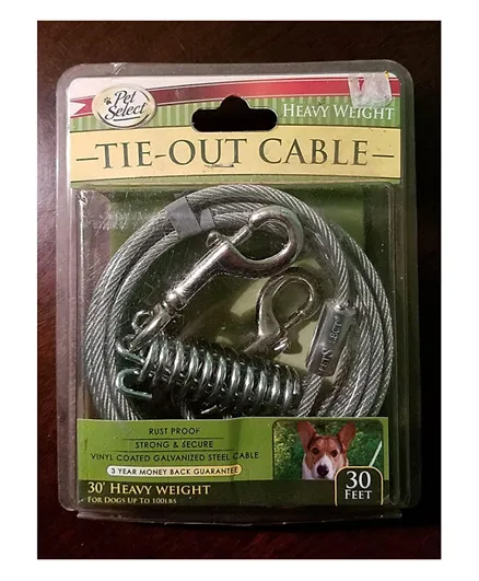 Four Paws Vinyl Coated Steel Cable Dog Tie Out Heavy Weight - 30 Feet