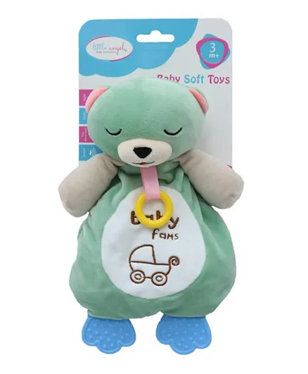 Little Angel Baby Rattle Soft Plush Stuffed Toy For Infants - Green