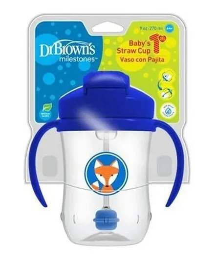 Dr. Brown's First Straw Cup with Handles Blue - 270 ml