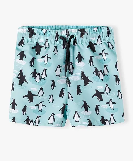 Minoti Penguin All Over Print Shorts - Blue