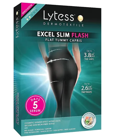 Lytess Excel Slim Flash Flat Tummy Capris - Black