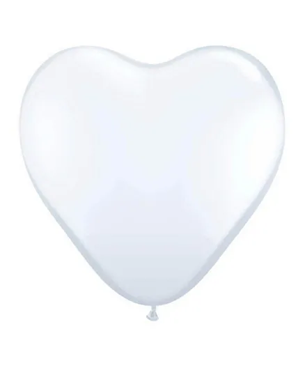 Qualatex White Heart Latex Balloon - 11 Inches